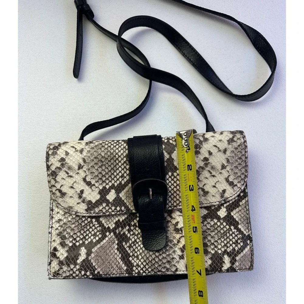 Patricia Nash Tauriana Portland Python Leather Crossbody Organizer Flap Bag Purs